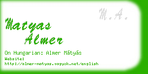 matyas almer business card