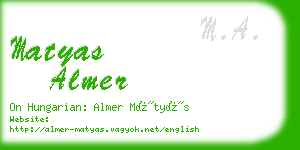 matyas almer business card